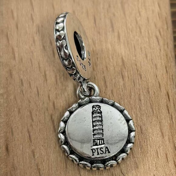 Pandora Tower of Pisa Charm Pendant, S925 Silver Bracelets - Picture 1 of 4